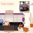 Load image into Gallery viewer, Guinea Pig Cage Chinchillas Rabbit Small Animal Cage with Ramp, Dish, Water Bottle, 99 x 52 x 53cm, Black
