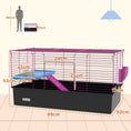 Load image into Gallery viewer, Guinea Pig Cage Chinchillas Rabbit Small Animal Cage with Ramp, Dish, Water Bottle, 99 x 52 x 53cm, Black
