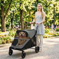 Load image into Gallery viewer, Dog Stroller for Large Dogs, One-Click Folding 4 Wheel Large Pet Stroller Wagon for Multiple Pets, All Terrain Spring Suspension w/ 8-Position Adjustable Handle, Mesh Window, Up to 88 LBS, Gray
