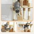 Load image into Gallery viewer, 68 inches Cat Tree, Multi-Level Large Cat Tower Condo with Scratching Posts, Perches, Cat Houses, Dangling Toy, Light Brown
