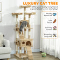 Load image into Gallery viewer, 68 inches Cat Tree, Multi-Level Large Cat Tower Condo with Scratching Posts, Perches, Cat Houses, Dangling Toy, Light Brown
