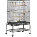 Load image into Gallery viewer, 52" Bird Cage for Budgies Cockatiels Canaries Lovebirds Finches with Rolling Stand, Toys, Removable Tray, Storage Shelf, Black

