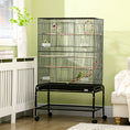 Load image into Gallery viewer, 52" Bird Cage for Budgies Cockatiels Canaries Lovebirds Finches with Rolling Stand, Toys, Removable Tray, Storage Shelf, Black
