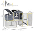 Load image into Gallery viewer, 76" Wooden Chicken Coop, Outdoor Hen House Poultry Duck Goose Cage with Outdoor Run, Nesting Box, Removable Tray and Lockable Doors, Grey
