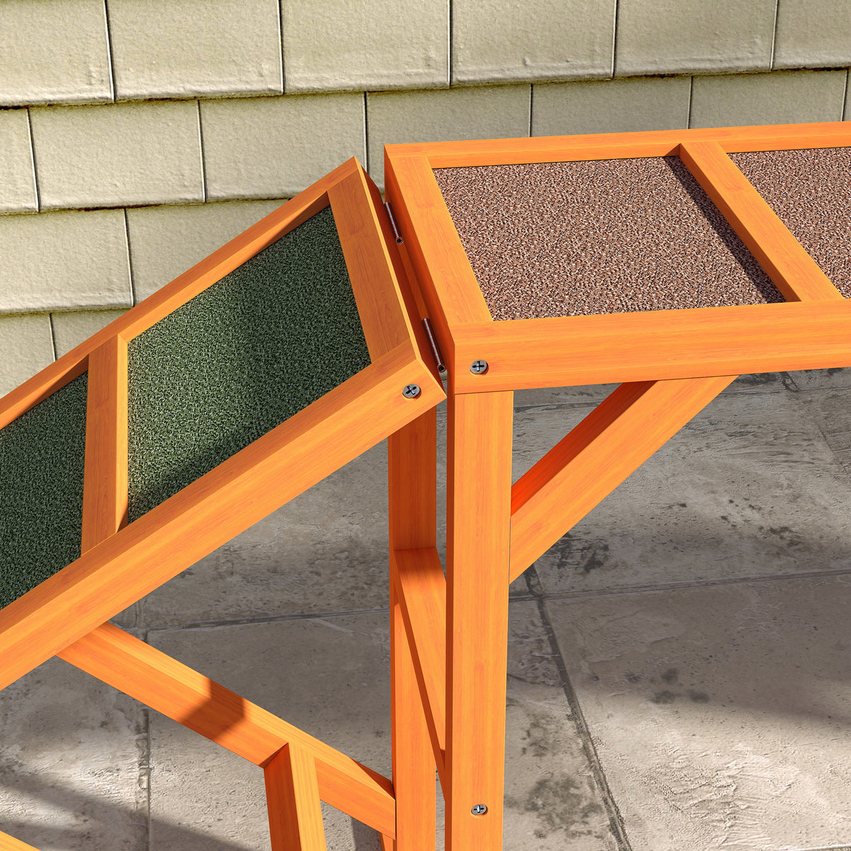 Dog Agility Ramp, Dog Walk Balance Trainer Equipment w/ Safety Bar, Non-slip Surface, Pet Training Ramp for Walk and Pause Practice, Pet Obstacle Course, Backyard Park Use, Orange