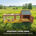 Load image into Gallery viewer, 72" Chicken Coop, Wooden Hen House for 2 Chickens, Poultry Cage with Run, Nesting Box, Removable Tray, Waterproof Roof, Ramp, Perch,Duck House Rabbit Hutch, Orange
