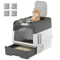 Load image into Gallery viewer, Cat litter Box with Lid, Enclosed Cat Litter Box with Pull-Out Drawer Tray, Scoop, 4 Deodorisation Bags, Front Entry & Top Exit, Privacy, Odour Control and Easy to Clean, Grey

