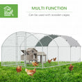 Load image into Gallery viewer, Galvanized Large Metal Chicken Coop Cage Walk-in Enclosure Poultry Hen Run House Playpen Rabbit Hutch with Cover for Outdoor Backyard 9.2' x 18.7' x 6.5' Silver
