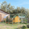 Load image into Gallery viewer, Galvanized Large Metal Chicken Coop Cage Walk-in Enclosure Poultry Hen Run House Playpen Rabbit Hutch with Cover for Outdoor Backyard 9.2' x 18.7' x 6.5' Silver

