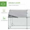 Load image into Gallery viewer, Galvanized Large Metal Chicken Coop Cage Walk-in Enclosure Poultry Hen Run House Playpen Rabbit Hutch with Cover for Outdoor Backyard 9.2' x 18.7' x 6.5' Silver
