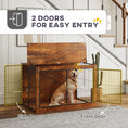 Load image into Gallery viewer, Dog Crate Furniture, Dog Cage End Table with Openable Top, Two Lockable Doors, for Extra Large Pets, 118 x 75 x 77cm, Rustic Brown

