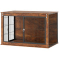Load image into Gallery viewer, Dog Crate Furniture, Dog Cage End Table with Openable Top, Two Lockable Doors, for Extra Large Pets, 118 x 75 x 77cm, Rustic Brown
