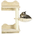 Load image into Gallery viewer, 4 Piece Cat Shelves Cat Wall Furniture Wall-Mounted Cat Tree for Indoor Cat w/ Hammock, Steps, Platforms, Scratching Post - Beige
