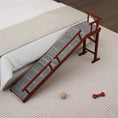 Load image into Gallery viewer, 70.5" Dog Ramp for Bed Couch with Removable Guardrails for Small Medium Large Dogs Brown
