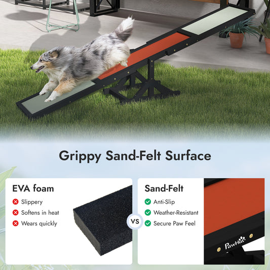 Pupstacle 71" Wooden Dog Agility Seesaw with Anti-Slip Surface Black