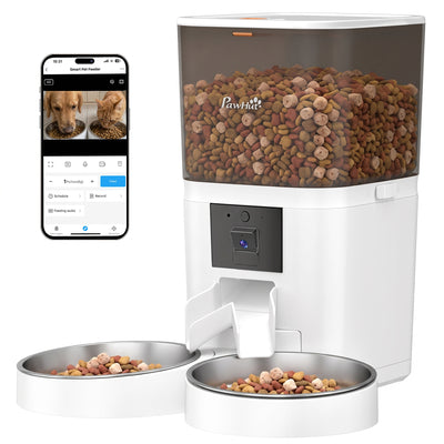 6L Automatic Cat Feeder with HD Camera 2.4G & 5G WiFi and App Control for 2 Cats