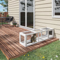Load image into Gallery viewer, PawHut Outdoor Cat Tunnel with Extendable Design, 59" L Wooden Cat Run with Weather Protection, Connecting Inside and Outside, for Deck Patios, Balconies, White
