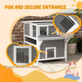 Load image into Gallery viewer, PawHut 2-Story Outdoor Cat House with Balcony, Weatherproof Feral Cat Shelter with Openable Top, Escape Door, Removable Panel & Floor, Wooden Cat House for Outside, Backyard, Light Gray
