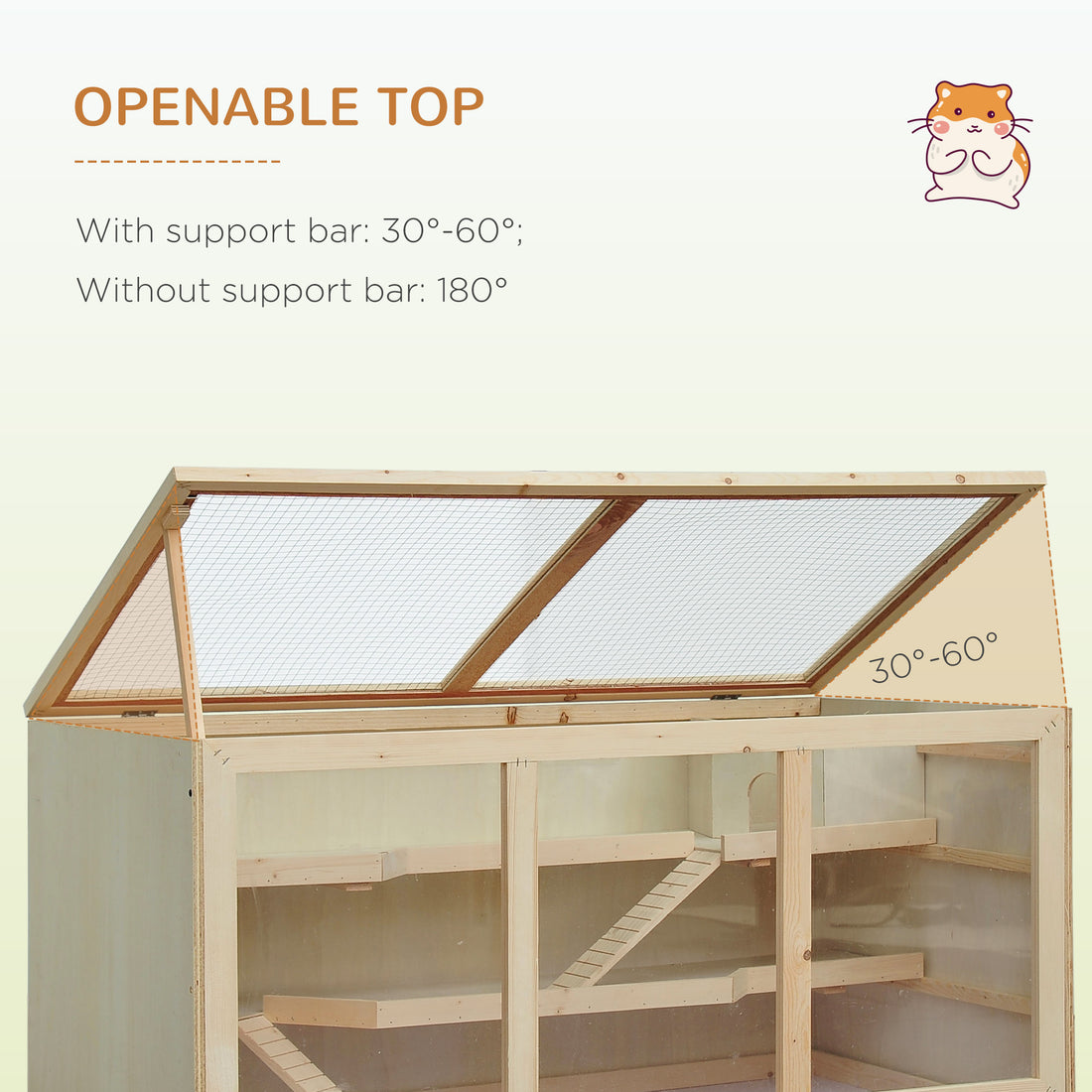 PawHut Classic Natural Hamster Habitat with Ramps & Hideout Extra Large ...