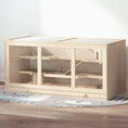Load image into Gallery viewer, Wooden Hamster Cage, Small Animals Hutch with Tray, Openable Top, Exercise Run, Natural
