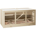 Load image into Gallery viewer, Wooden Hamster Cage, Mouse Mice Rat Cage Small Animal Cage, 3 Tier Exercise Play House with Slide, Tray, Natural Wood
