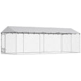 Load image into Gallery viewer, Outdoor Dog Kennel with Roof, 20' x 7.5' x 6.5' Chain Link Dog Run with Waterproof UV-Resistant Cover, Double Secure Locks, Adjustable Rotating Bowls, for Large Breeds, Chickens, Ducks, Geese
