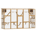 Load image into Gallery viewer, Catio Outdoor Cat Enclosure Window, Outdoor Cat House with Weather Protection Roof for Multiple Kitties, Wooden Frame, Shelves & Bridges, 118" x 37.5" x 74", Yellow

