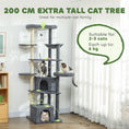 Load image into Gallery viewer, 79 Inch Cat Tree, Extra Tall Large Cat Tower with Scratching Posts, 2 Perches, 2 Caves, Large Hammock, Pompoms, Multi-Level Plush Kitty Condo for Multiple Indoor Kittens

