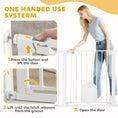 Load image into Gallery viewer, Dog Gate with Cat Flap Pet Safety Gate Barrier, Stair Pressure Fit, Auto Close, Double Locking, for Doorways, Hallways, 75-103 cm White
