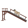 Load image into Gallery viewer, 70.5" Dog Ramp for Bed Couch with Removable Guardrails for Small Medium Large Dogs Brown
