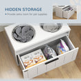 Load image into Gallery viewer, Raised Dog Bowl, Elevated Pet Bowls with Slow Feeder, Two Stainless Steel Bowls, Drawer, for Large & Extra Large Dogs, White
