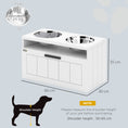 Load image into Gallery viewer, Raised Dog Bowl, Elevated Pet Bowls with Slow Feeder, Two Stainless Steel Bowls, Drawer, for Large & Extra Large Dogs, White

