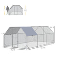 Load image into Gallery viewer, Large Chicken Coop Metal Chicken Run with Waterproof and Anti-UV Cover, Flat Shaped Walk in Fence Cage Hen House for Outdoor and Yard Farm Use, 1" Tube Diameter, 9.2' x 18.7' x 6.4'

