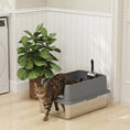 Load image into Gallery viewer, Stainless Steel Cat Litter Box, XL Extra Large Metal Litter Box Pan Tray for Big Cats, High Sided, Anti-Urine Leakage, Easy Cleaning, Non-Sticky, Absorbs Odors, Include Scoop & Pad, Dark Gray
