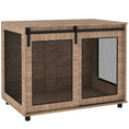 Load image into Gallery viewer, Dog Crate Furniture, Dog Cage End Table with Sliding Door, Pet Kennel for Large Breeds, 98 x 60 x 78cm, Walnut Brown
