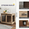 Load image into Gallery viewer, Dog Crate Furniture, Dog Cage End Table with Sliding Door, Pet Kennel for Large Breeds, 98 x 60 x 78cm, Walnut Brown

