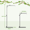 Load image into Gallery viewer, Reptile Lamp Stand, Adjustable Height and Width Heat Lamp for Reptile Amphibian Terrariums, Light Stand with Hook Hanging Steel Base, 86-129Hcm, 42-50Wcm - Black
