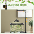 Load image into Gallery viewer, Reptile Lamp Stand, Adjustable Height and Width Heat Lamp for Reptile Amphibian Terrariums, Light Stand with Hook Hanging Steel Base, 86-129Hcm, 42-50Wcm - Black
