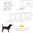 Load image into Gallery viewer, Freestanding Pet Gate 4 Panel Wooden Dog Barrier Folding Safety Fence with Support Feet up to 204cm Long 61cm Tall for Doorway Stairs White
