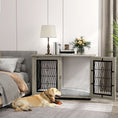Load image into Gallery viewer, Dog Crate Furniture, Dog Cage with Soft Washable Cushion, Furniture-Style Pet Kennel Indoor House End Side Table for Small Medium Large XL Breeds, 118 x 75 x 82 cm, Grey
