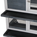 Load image into Gallery viewer, Wooden Rabbit Hutch Bunny Hutch Elevated Pet House Cage Small Animal Habitat with No Leak Tray Lockable Door Openable Top for Rabbits, Chickens, Ducks, Indoor 57.75" x 18" x 32.5" Gray
