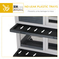 Load image into Gallery viewer, Wooden Rabbit Hutch Bunny Hutch Elevated Pet House Cage Small Animal Habitat with No Leak Tray Lockable Door Openable Top for Rabbits, Chickens, Ducks, Indoor 57.75" x 18" x 32.5" Gray

