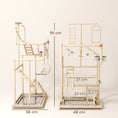 Load image into Gallery viewer, Parrot Play Stand, 95 cm Wooden Bird Playground with Ladders, Chain Toy, Stainless Steel Cups and Tray, Bird Cage Accessories for Parakeets, Cockatiels, Finches, Lovebirds, Budgie

