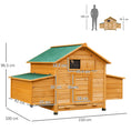 Load image into Gallery viewer, Wooden Chicken Coop, Poultry Cage with Nesting Boxes, Tray, Hen House for 2-4 Chickens, Yellow
