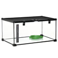 Load image into Gallery viewer, Glass Reptile Terrarium, Jumping Spider Enclosure with Thermometer, Water Basin, Full View Visually for Lizards, Horned Frogs, Snakes, Spiders - Black
