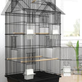 Load image into Gallery viewer, Bird Cage Budgie Cage with Stand Slide Tray Handle for Finch Canary 43 x 32.5 x 163cm Black
