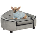 Load image into Gallery viewer, Dog Sofa for XS and S Size Dogs, Pet Chair Bed with Soft Cushion, Cat Sofa  Couch with Washable Cover, Wooden Frame, 66.5 x 45 x 35.5 cm, Grey
