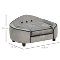 Load image into Gallery viewer, Dog Sofa for XS and S Size Dogs, Pet Chair Bed with Soft Cushion, Cat Sofa  Couch with Washable Cover, Wooden Frame, 66.5 x 45 x 35.5 cm, Grey

