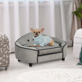 Load image into Gallery viewer, Dog Sofa for XS and S Size Dogs, Pet Chair Bed with Soft Cushion, Cat Sofa  Couch with Washable Cover, Wooden Frame, 66.5 x 45 x 35.5 cm, Grey
