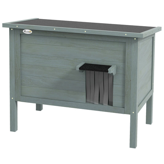 Outdoor Cat House, Feral Insulate Wooden Kitten House with Removable Floor, Water-Resistant Openable Roof, 85 x 50 x 68.5cm - Charcoal Grey